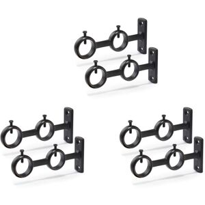 TLILY Curtain Rod Holder, 6 Pieces Double Curtain Rod Brackets, Curtain Rod Holders Hooks for Bedroom Living Room TLILY Curtain Rod Holder, 6 Pieces Double Curtain Rod Brackets, Curtain Rod Holders Hooks for Bedroom Living Room