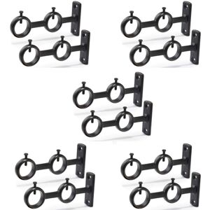 TLILY Curtain Rod Holder, 8 Pieces Double Curtain Rod Brackets, Curtain Rod Holders Hooks for Bedroom Living Room TLILY Curtain Rod Holder, 8 Pieces Double Curtain Rod Brackets, Curtain Rod Holders Hooks for Bedroom Living Room