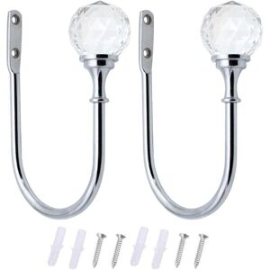 BEIJIYI Curtain tiebacks, crystal curtain hooks, U-shaped metal ball curtain tiebacks, curtain hooks for heavy and light curtains, silver curtain hooks BEIJIYI Curtain tiebacks, crystal curtain hooks, U-shaped metal ball curtain tiebacks, curtain hooks for heavy and light curtains, silver curtain hooks