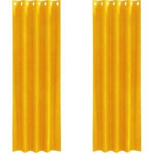 Curtains with Curtains 2 pcs Mustard yellow 140 x 245 cm Velvet Vidaxl Curtains with Curtains 2 pcs Mustard yellow 140 x 245 cm Velvet Vidaxl