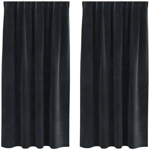 Curtains with Curtains 2 pcs Black 140 x 175 cm Velvet Vidaxl Curtains with Curtains 2 pcs Black 140 x 175 cm Velvet Vidaxl