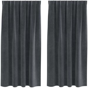 Curtains with Curtains 2 pcs Light grey 140 x 175 cm Velvet Vidaxl Curtains with Curtains 2 pcs Light grey 140 x 175 cm Velvet Vidaxl