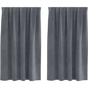 Curtains with Curtains 2 pcs Light grey 140 x 140 cm Velvet Vidaxl Curtains with Curtains 2 pcs Light grey 140 x 140 cm Velvet Vidaxl