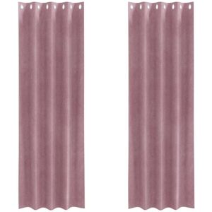 Curtains 2 pcs Dark pink 140 x 245 cm Velvet vidaXL Curtains 2 pcs Dark pink 140 x 245 cm Velvet vidaXL