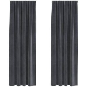 Curtains with Curtains 2 pcs Light grey 140 x 245 cm Velvet Vidaxl Curtains with Curtains 2 pcs Light grey 140 x 245 cm Velvet Vidaxl