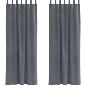 Curtains with Curtains 2 pcs Light grey 140 x 245 cm Velvet Vidaxl Curtains with Curtains 2 pcs Light grey 140 x 245 cm Velvet Vidaxl