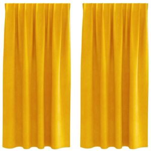 vidaXL Mustard Yellow Velvet Curtains - 2 Pieces - 175 x 140 cm vidaXL Mustard Yellow Velvet Curtains - 2 Pieces - 175 x 140 cm
