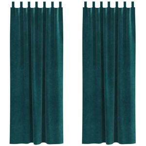 Curtains with Curtains 2 pcs Dark green 140 x 225 cm Velvet Vidaxl Curtains with Curtains 2 pcs Dark green 140 x 225 cm Velvet Vidaxl