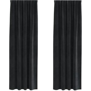 Curtains with Curtains 2 pcs Black 140 x 245 cm Velvet Vidaxl Curtains with Curtains 2 pcs Black 140 x 245 cm Velvet Vidaxl
