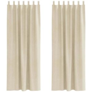Curtains with Curtains 2 pcs Cream 140 x 245 cm Velvet Vidaxl Curtains with Curtains 2 pcs Cream 140 x 245 cm Velvet Vidaxl
