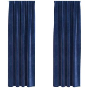 Curtains with Curtains 2 pcs Dark blue 140 x 225 cm Velvet Vidaxl Curtains with Curtains 2 pcs Dark blue 140 x 225 cm Velvet Vidaxl