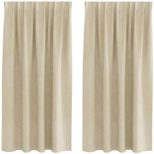 Curtains with Curtains 2 pcs Cream 140 x 175 cm Velvet Vidaxl Curtains with Curtains 2 pcs Cream 140 x 175 cm Velvet Vidaxl