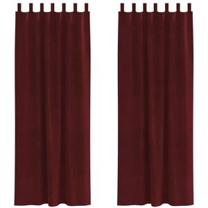 Curtains with Curtains 2 pcs Wine red 140 x 245 cm Velvet Vidaxl Curtains with Curtains 2 pcs Wine red 140 x 245 cm Velvet Vidaxl