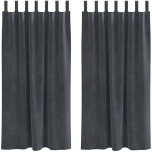 Curtains with Curtains 2 pcs Light grey 140 x 175 cm Velvet Vidaxl Curtains with Curtains 2 pcs Light grey 140 x 175 cm Velvet Vidaxl