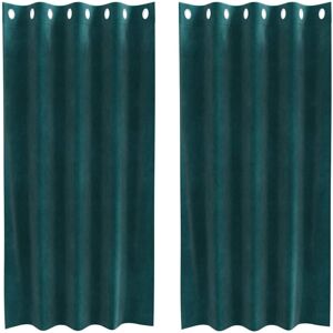 Curtains with Curtains 2 pcs Dark Green 140 x 175 cm Velvet Vidaxl Curtains with Curtains 2 pcs Dark Green 140 x 175 cm Velvet Vidaxl