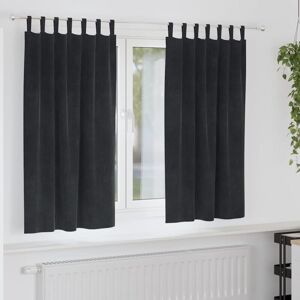 Curtains with Curtains 2 pcs Black 140 x 175 cm Velvet Vidaxl Curtains with Curtains 2 pcs Black 140 x 175 cm Velvet Vidaxl