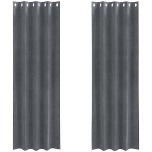 Curtains with Curtains 2 pcs Light grey 140 x 245 cm Velvet Vidaxl Curtains with Curtains 2 pcs Light grey 140 x 245 cm Velvet Vidaxl