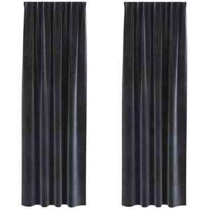 Curtains with Curtains 2 pcs Dark grey 140 x 260 cm Velvet Vidaxl Curtains with Curtains 2 pcs Dark grey 140 x 260 cm Velvet Vidaxl