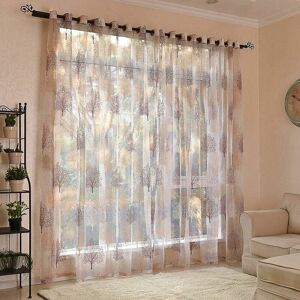 Dewdat - Embroidery Sheer Eyelet Curtains Window Curtain Semi Voile Drapes Panels for Living Room Bedroom Flower Tree, Semi Sheer Eyelet Curtains Dewdat - Embroidery Sheer Eyelet Curtains Window Curtain Semi Voile Drapes Panels for Living Room Bedroom Flower Tree, Semi Sheer Eyelet Curtains