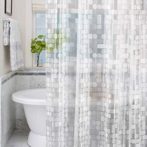 NEIGE Geometric Sheer Shower Curtain 183x200cm, Mildew Proof, Antibacterial, Waterproof peva Shower Curtain, with 3 Bottom Weight Magnets and 12 Hooks NEIGE Geometric Sheer Shower Curtain 183x200cm, Mildew Proof, Antibacterial, Waterproof peva Shower Curtain, with 3 Bottom Weight Magnets and 12 Hooks