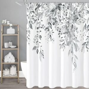 CYSLMUK Grey Eucalyptus Shower Curtain, Watercolor Plant Leaves and Flowers Bathroom Shower Curtain 180×180cm CYSLMUK Grey Eucalyptus Shower Curtain, Watercolor Plant Leaves and Flowers Bathroom Shower Curtain 180×180cm