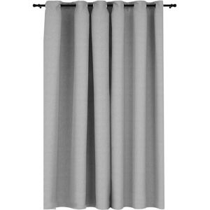 vidaXL Linen-Look Grey Blackout Curtains - Curtains vidaXL Linen-Look Grey Blackout Curtains - Curtains