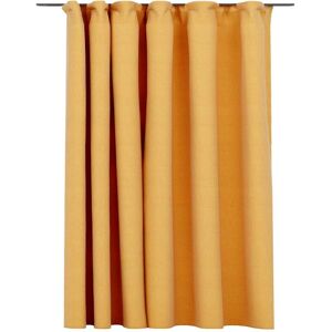 vidaXL Linen-Look Blackout Curtain with Hooks Yellow 290x245 cm vidaXL Linen-Look Blackout Curtain with Hooks Yellow 290x245 cm