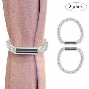 HOOPZI Magnetic Curtain Tieback Curtain Clips Rope Curtain Holder for Decoration, 2 Pieces (White) HOOPZI Magnetic Curtain Tieback Curtain Clips Rope Curtain Holder for Decoration, 2 Pieces (White)