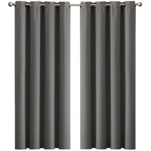 Marlow - 2xBlockout Curtains Panels 3 LayersEyelet Room Darkening 117x183cmCharcoal Marlow - 2xBlockout Curtains Panels 3 LayersEyelet Room Darkening 117x183cmCharcoal