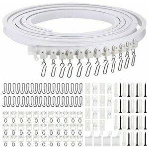 Rail de rideau incurvé au plafond pliable de 5 mètres Rail de rideau incurvé flexible pour rail de rideau souple pour rail de rideau avec crochets de Rail de rideau incurvé au plafond pliable de 5 mètres Rail de rideau incurvé flexible pour rail de rideau souple pour rail de rideau avec crochets de