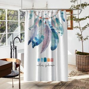 HOOPZI Mildew Proof Shower Curtain, Machine Washable Fabric Shower Curtain with Rust Proof Hooks, Bohemian Style Polyester Shower Curtain 120x180CM HOOPZI Mildew Proof Shower Curtain, Machine Washable Fabric Shower Curtain with Rust Proof Hooks, Bohemian Style Polyester Shower Curtain 120x180CM