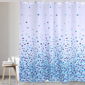 LINGHHANG (Mosaic Pattern - Blue, Single Pack) Shower Curtain, for Bathtub and Bathroom, Washable, Anti-Mold and Antibacterial 180 x 180 cm (71 x 71 Pockets), LINGHHANG (Mosaic Pattern - Blue, Single Pack) Shower Curtain, for Bathtub and Bathroom, Washable, Anti-Mold and Antibacterial 180 x 180 cm (71 x 71 Pockets),