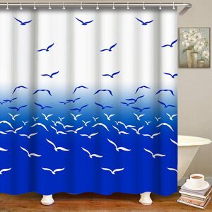 CSPARKV Msv Anti-Mold Shower Curtain – Antibacterial, Lovable, Waterproof, 12 Shower Rings Included – Polyester, "Seagulls" 180x180cm CSPARKV Msv Anti-Mold Shower Curtain – Antibacterial, Lovable, Waterproof, 12 Shower Rings Included – Polyester, "Seagulls" 180x180cm