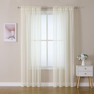 YMYNY Mumu 2 Panel Sheer Voile Curtains with Soft Tab Tops for Bedroom and Living Room 140x245cm Light Yellow YMYNY Mumu 2 Panel Sheer Voile Curtains with Soft Tab Tops for Bedroom and Living Room 140x245cm Light Yellow