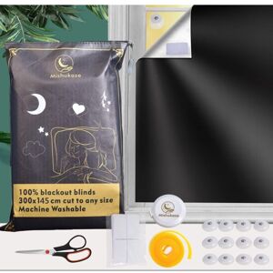 WOIYIC No Drilling Blackout Blinds Have 12 Suction Cups and 20 Self-Adhesive Fasteners, 100% Temporary Blackout Blinds 300 x 145 cm for Bedroom, Baby Room, WOIYIC No Drilling Blackout Blinds Have 12 Suction Cups and 20 Self-Adhesive Fasteners, 100% Temporary Blackout Blinds 300 x 145 cm for Bedroom, Baby Room,