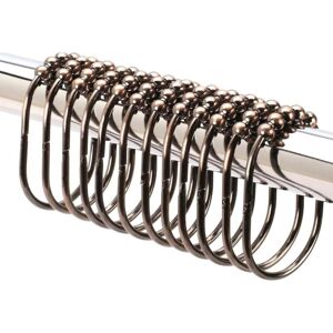 Linghhang - Oil Rubbed) 12-Piece Wide Shower Curtain Rings/Hooks Set, Decorative Satin Nickel Finish, Easy Glide Rollers, Rust-Resistant Stainless Linghhang - Oil Rubbed) 12-Piece Wide Shower Curtain Rings/Hooks Set, Decorative Satin Nickel Finish, Easy Glide Rollers, Rust-Resistant Stainless