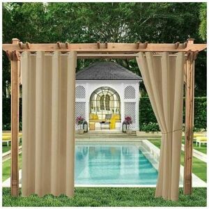 DEWDAT Outdoor Curtains for Garden Patio Gazebo Blackout Curtain Windproof uv Protection Mildew Resistant Heat Insulated Curtains with Eyelet w 132cm x h DEWDAT Outdoor Curtains for Garden Patio Gazebo Blackout Curtain Windproof uv Protection Mildew Resistant Heat Insulated Curtains with Eyelet w 132cm x h