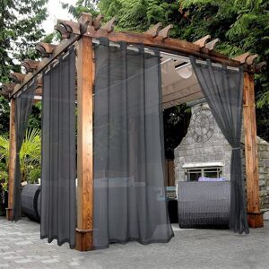 CYSLMUK Outdoor Sheer Curtains for Patio, Waterproof - 2 Panels Grommet Top Curtains for Living Room, Bedroom, Porch, Pergola, Cabana, 52 x 108 Inch, Black CYSLMUK Outdoor Sheer Curtains for Patio, Waterproof - 2 Panels Grommet Top Curtains for Living Room, Bedroom, Porch, Pergola, Cabana, 52 x 108 Inch, Black