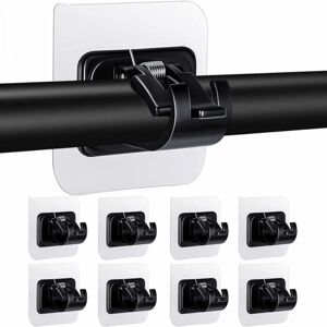 Pieces curtain rod holders without drilling, self-adhesive rod holders, transparent, black Ymyny Pieces curtain rod holders without drilling, self-adhesive rod holders, transparent, black Ymyny