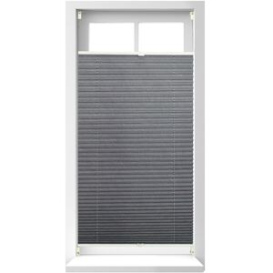 Relaxdays Pleated Blinds, No-Drilling, Adhesive Klemmfix, Folding Roller, Transparent, Shades, Grey, 90 x 210 cm Relaxdays Pleated Blinds, No-Drilling, Adhesive Klemmfix, Folding Roller, Transparent, Shades, Grey, 90 x 210 cm