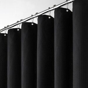 SERBIA Rideau de douche noir gaufré avec anneau en métal, rideau de douche 180 200CM, rideau de douche en tissu anti-moisissure, caisson de douche, rideau SERBIA Rideau de douche noir gaufré avec anneau en métal, rideau de douche 180 200CM, rideau de douche en tissu anti-moisissure, caisson de douche, rideau