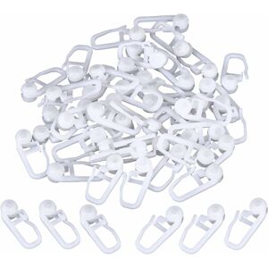 Alwaysh - Rolling Curtain Clips White Plastic Curtain Hooks for Track Type Curtain, 50 Packs (Clips)25cm Alwaysh - Rolling Curtain Clips White Plastic Curtain Hooks for Track Type Curtain, 50 Packs (Clips)25cm