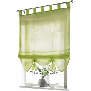 Hoopzi - Roman Blind with Buckles Curtains Kitchen Roman Shades Transparent Buckle Modern Blind Curtains Green Voile LxH 120x155cm 1pc Hoopzi - Roman Blind with Buckles Curtains Kitchen Roman Shades Transparent Buckle Modern Blind Curtains Green Voile LxH 120x155cm 1pc