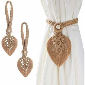 Linghhang - Set of 2 Boho Macrame Cotton Curtain Tiebacks Curtain Holdbacks Curtain Tiebacks Curtain Holders Curtain Tiebacks - Brown Linghhang - Set of 2 Boho Macrame Cotton Curtain Tiebacks Curtain Holdbacks Curtain Tiebacks Curtain Holders Curtain Tiebacks - Brown
