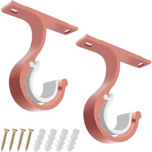 Linghhang - Set of 2 curtain rod brackets (rose gold), ø 25-28 mm sturdy aluminium curtain rod brackets for curtains or wardrobes Linghhang - Set of 2 curtain rod brackets (rose gold), ø 25-28 mm sturdy aluminium curtain rod brackets for curtains or wardrobes