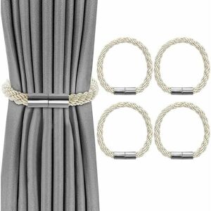 ETING Set of 4 Curtain Tiebacks, Magnetic Curtain Tiebacks Magnetic Braiding Buckle Curtains for Home Office Decoration (Beige) ETING Set of 4 Curtain Tiebacks, Magnetic Curtain Tiebacks Magnetic Braiding Buckle Curtains for Home Office Decoration (Beige)