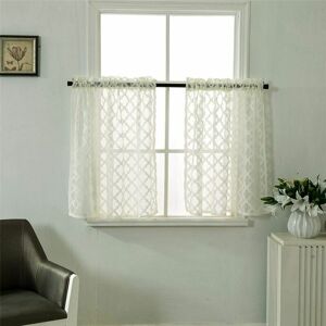 HOOPZI Short Curtains Small Windows Short Country Style Curtains Vintage Sheer Panel Curtains Modern Kitchen Bistro Curtain Milky White 74 61 2pcs HOOPZI Short Curtains Small Windows Short Country Style Curtains Vintage Sheer Panel Curtains Modern Kitchen Bistro Curtain Milky White 74 61 2pcs