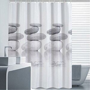Mumu - Shower Curtain 180 x 200 Pebble Gray Textile Mildew Resistant Waterproof Shower Curtain with 12 Shower Tubes Mumu - Shower Curtain 180 x 200 Pebble Gray Textile Mildew Resistant Waterproof Shower Curtain with 12 Shower Tubes