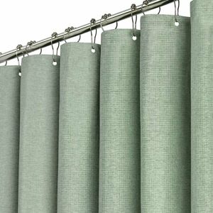 MUMU Shower Curtain 180x220cm Extra Long Sage Green - Shower Curtain Set Made of Durable Linen Textured Fabric and 12 Plastic Hooks, Large Hotel Luxury MUMU Shower Curtain 180x220cm Extra Long Sage Green - Shower Curtain Set Made of Durable Linen Textured Fabric and 12 Plastic Hooks, Large Hotel Luxury