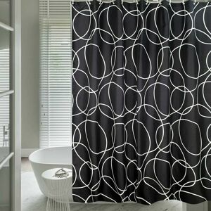 HOOPZI Shower Curtain 200x240 CM (WH) Waterproof Mildew-proof Bathroom Shower Curtain, Polyester Shower Curtain Liner with 12pcs Hooks for Bathroom, Hotel HOOPZI Shower Curtain 200x240 CM (WH) Waterproof Mildew-proof Bathroom Shower Curtain, Polyester Shower Curtain Liner with 12pcs Hooks for Bathroom, Hotel